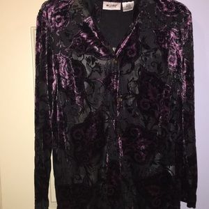 Units size PM mandarin collar sheer tunic NWOT